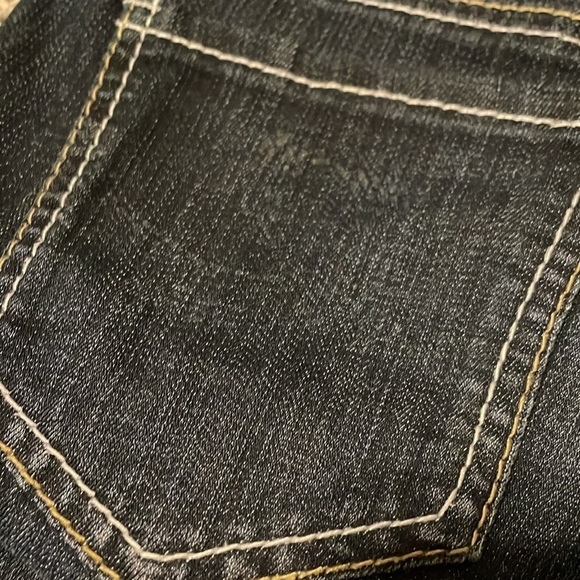 Seven 7 Bootcut Jeans Women’s 28 Dark Wash Denim Distressed Cowgirl Mid-rise - Picture 15 of 16